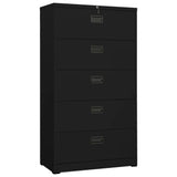 Armadio Classificatore Nero 90x46x164 cm in Acciaio