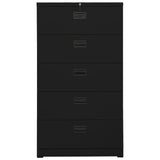 Armadio Classificatore Nero 90x46x164 cm in Acciaio