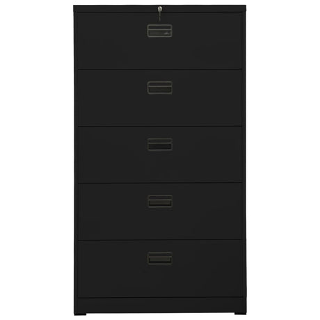 Armadio Classificatore Nero 90x46x164 cm in Acciaio