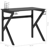 Scrivania da Gaming con Gambe a K Nera 90x60x75 cm