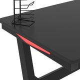 Scrivania da Gaming con LED e Gambe a Z Nera 110x60x75 cm