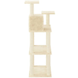 Albero per Gatti con Tiragraffi in Sisal Crema 118,5 cm