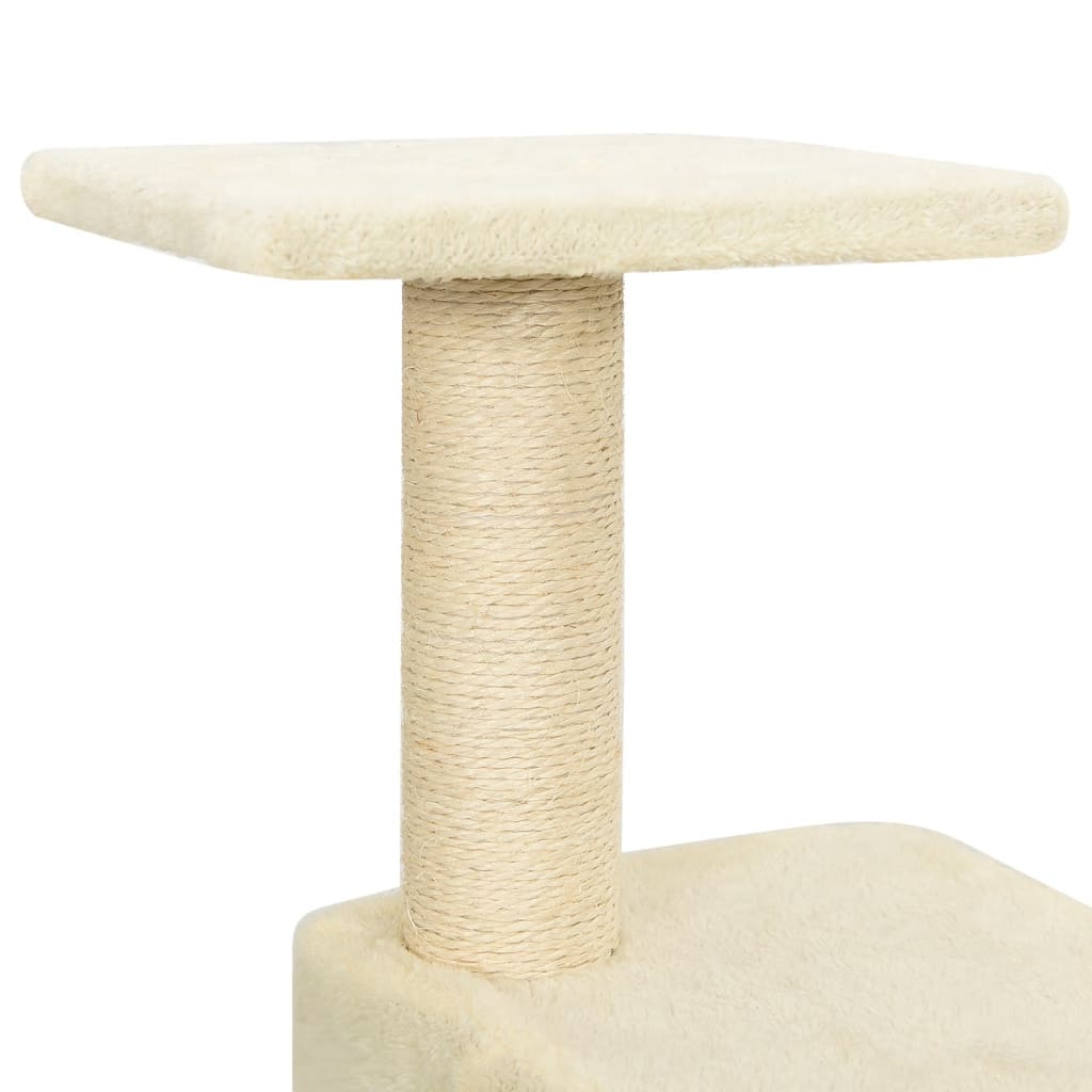 Albero per Gatti con Tiragraffi in Sisal Crema 118,5 cm