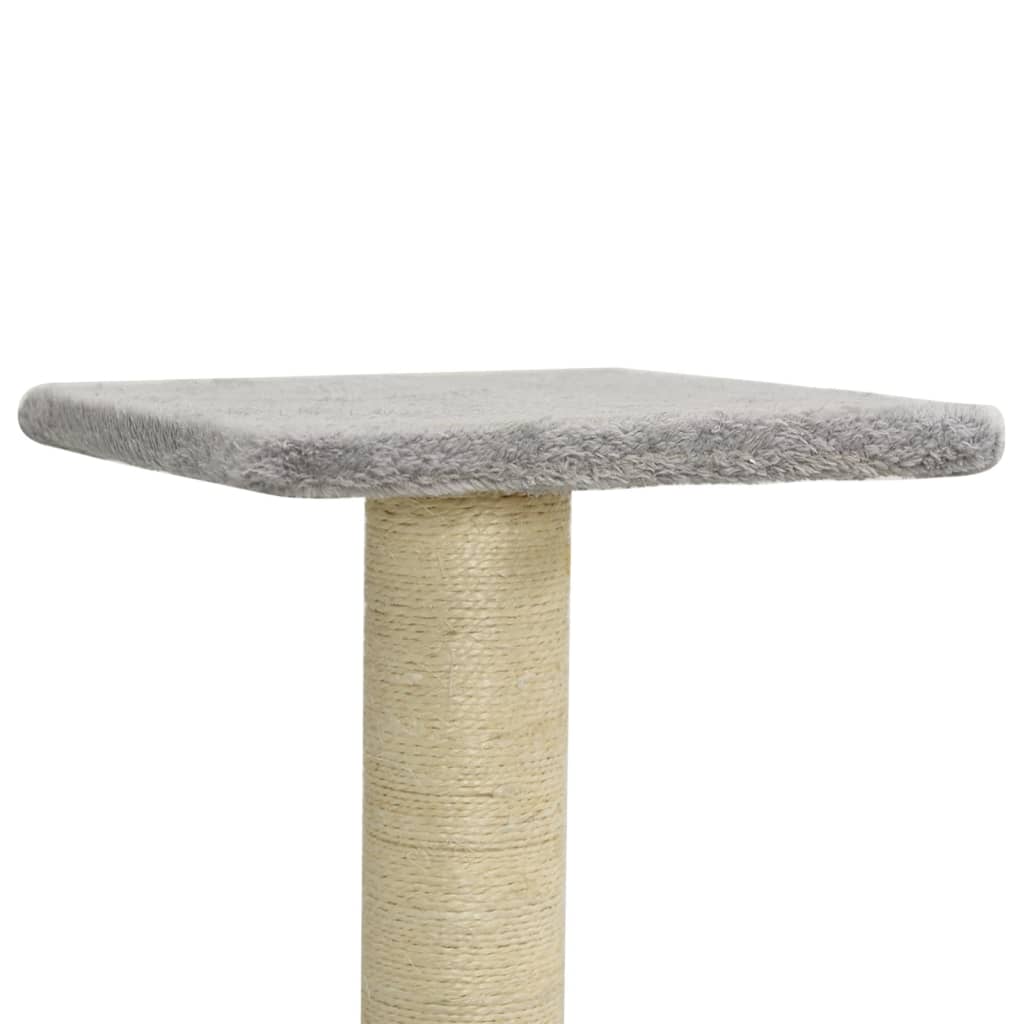 Albero per Gatti con Tiragraffi in Sisal Grigio Chiaro 118,5 cm