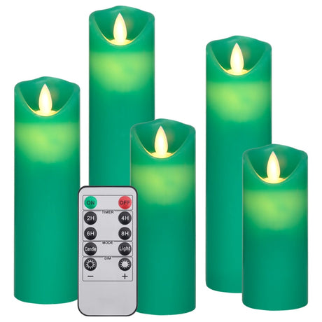 Set Candele Elettriche a LED 5 pz con Telecomando Bianco Caldo