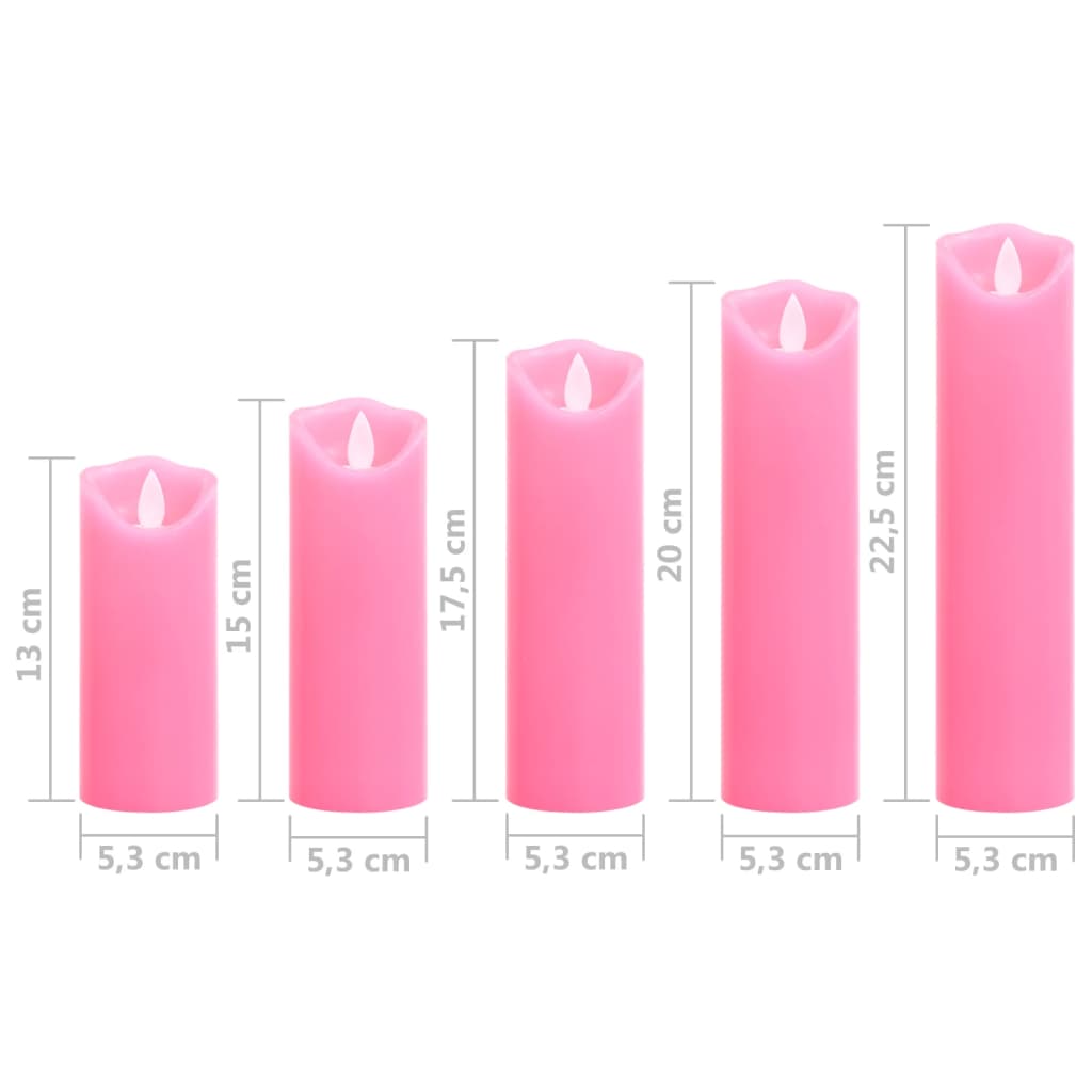 Set Candele Elettriche a LED 5 pz con Telecomando Bianco Caldo