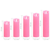 Set Candele Elettriche a LED 5 pz con Telecomando Bianco Caldo