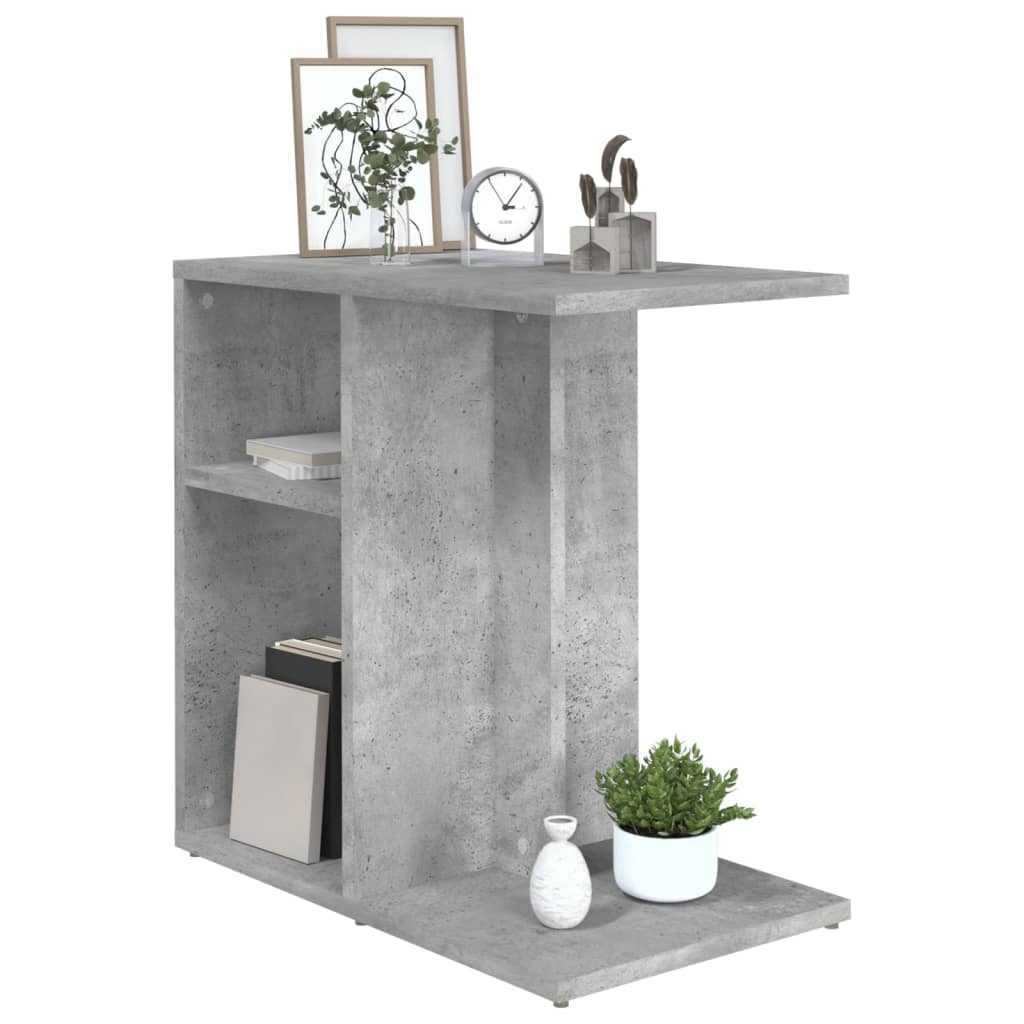 Tavolino Grigio Cemento 50x30x50 cm in Legno Multistrato