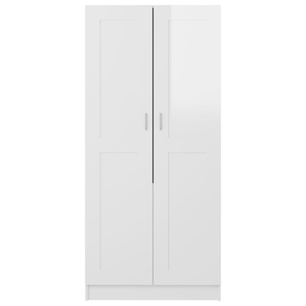 Armadio Bianco Lucido 82,5x51,5x180 cm in Legno Multistrato