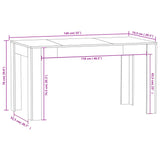 Tavolo da Pranzo Bianco 140x74,5x76 cm in Legno Multistrato