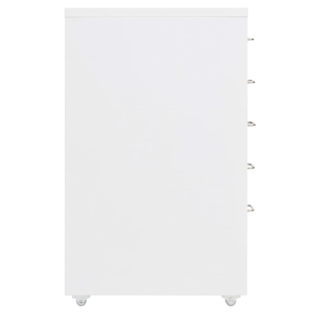 Schedario Mobile Bianco 28x41x69 cm in Metallo