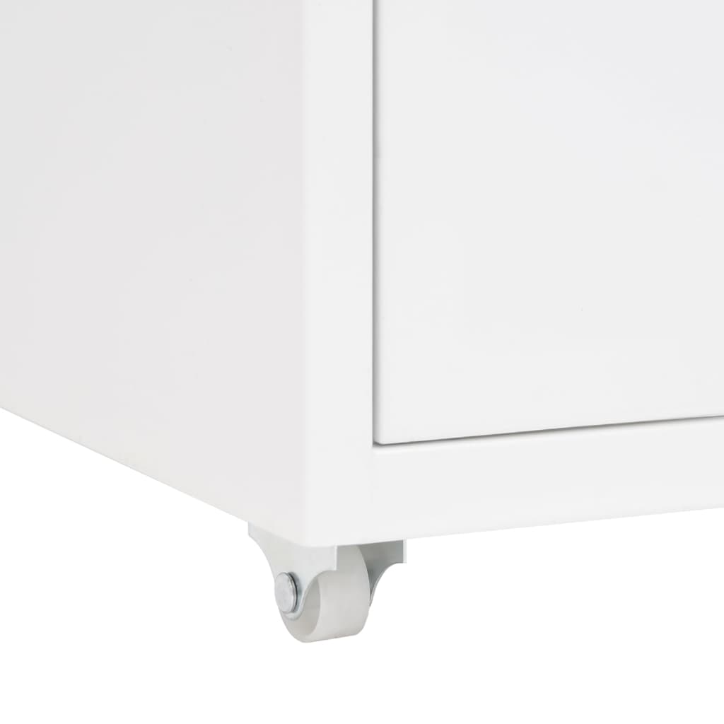 Schedario Mobile Bianco 28x41x69 cm in Metallo