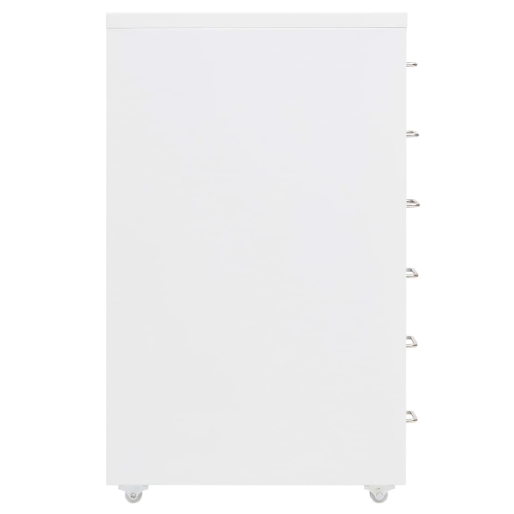 Schedario Mobile Bianco 28x41x69 cm in Metallo