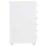 Schedario Mobile Bianco 28x41x69 cm in Metallo