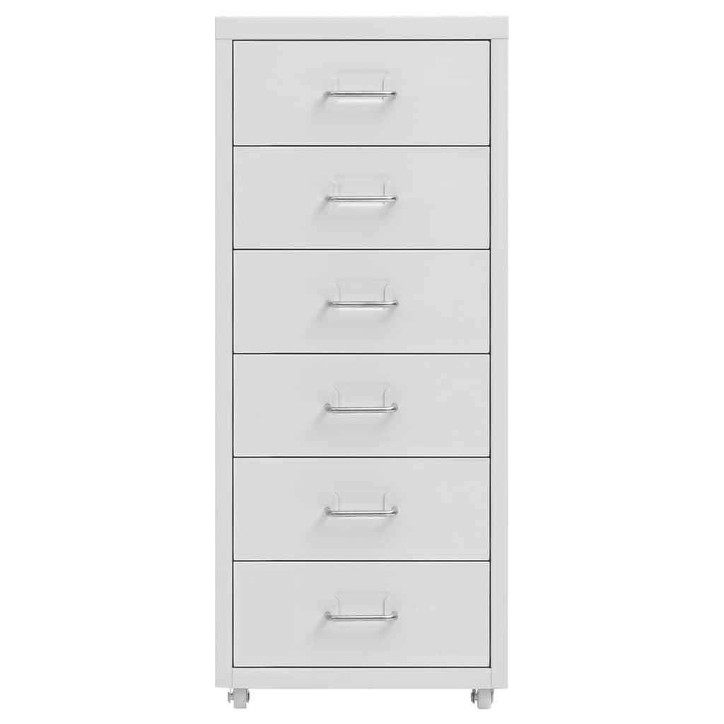 Schedario Mobile Grigio 28x41x69 cm in Metallo