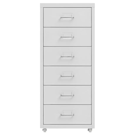 Schedario Mobile Grigio 28x41x69 cm in Metallo