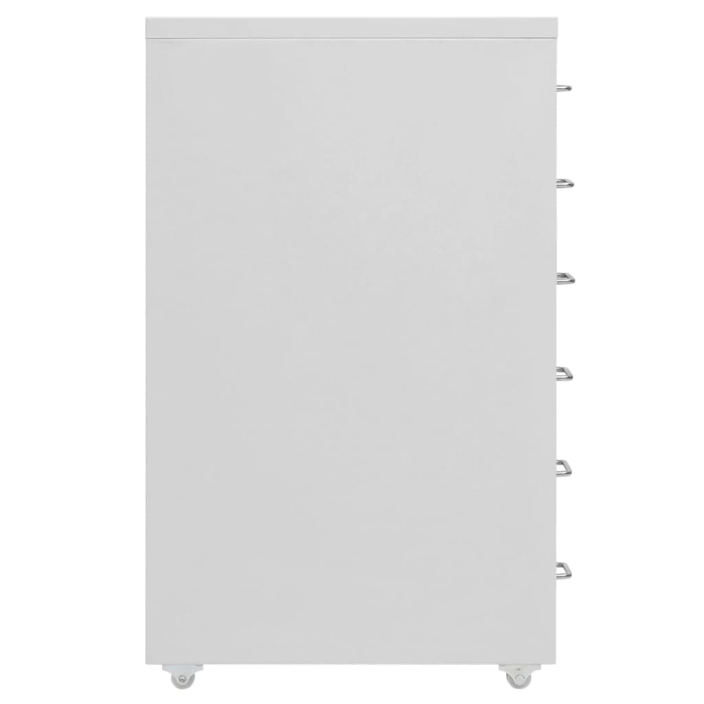 Schedario Mobile Grigio 28x41x69 cm in Metallo