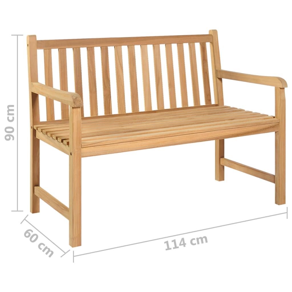 Panchina da Giardino 114 cm in Legno Massello di Teak