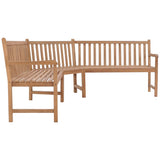 Panchina da Giardino ad Angolo 185x185x90 cm Massello di Teak