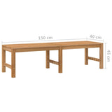 Panchina da Giardino 150 cm in Legno Massello di Teak