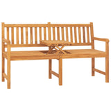 Panca Giardino 3 Posti con Tavolino 150 cm Legno Massello Teak