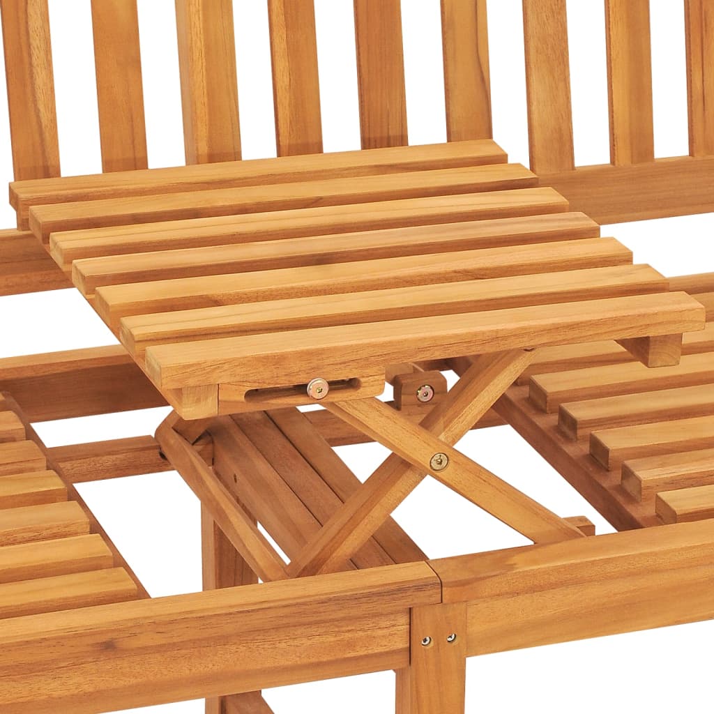 Panca Giardino 3 Posti con Tavolino 150 cm Legno Massello Teak