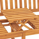 Panca Giardino 3 Posti con Tavolino 150 cm Legno Massello Teak