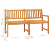 Panca Giardino 3 Posti con Tavolino 150 cm Legno Massello Teak