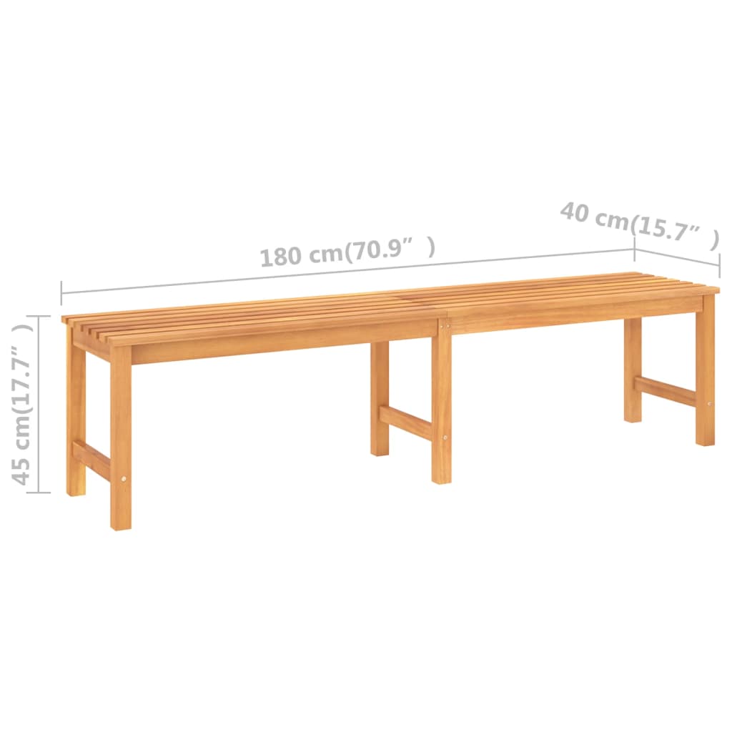 Panchina da Giardino 180 cm in Legno Massello di Teak