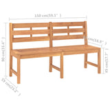 Panca da Giardino 150 cm in Legno Massello di Teak