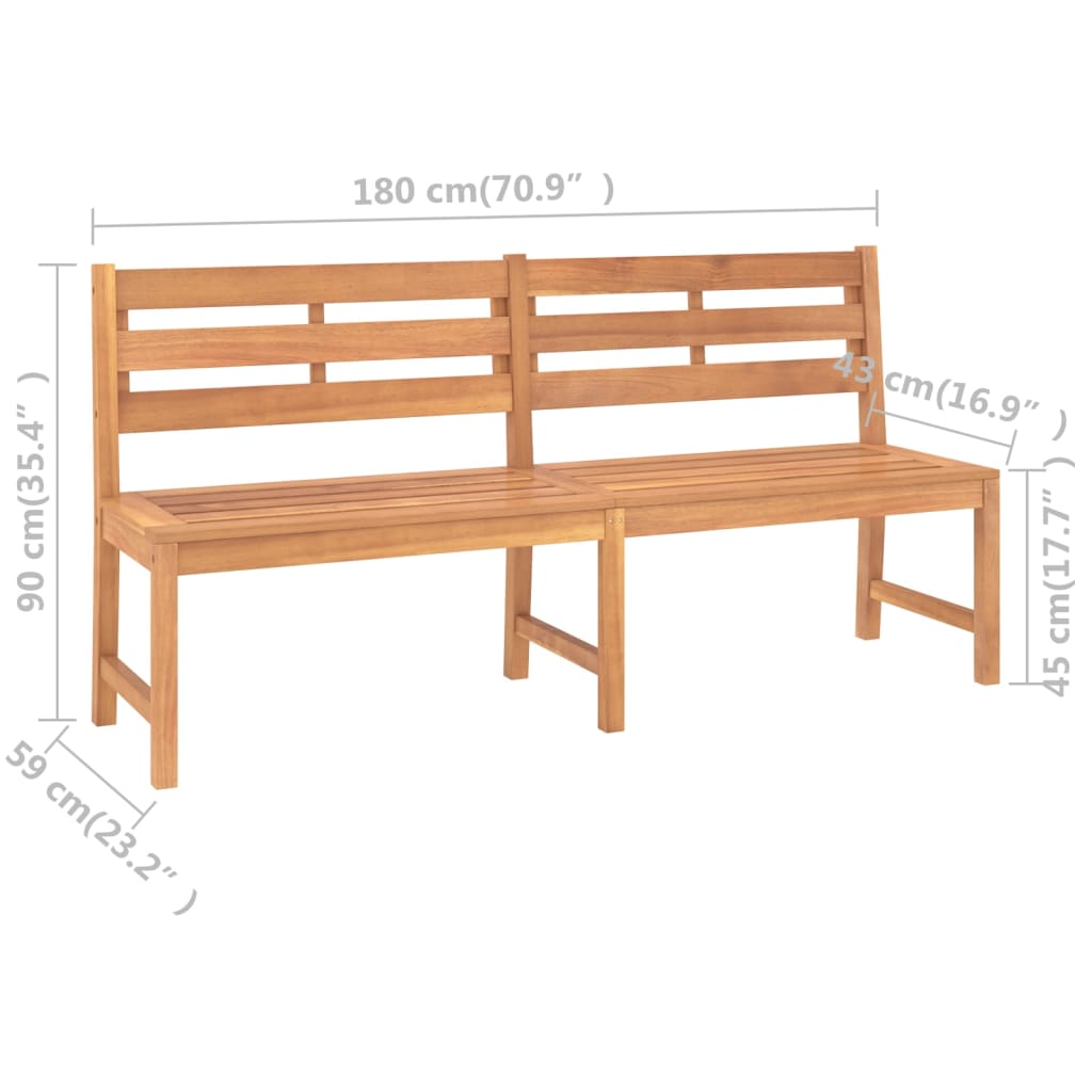 Panchina da Giardino 180 cm in Legno Massello di Teak