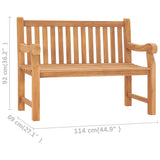 Panchina da Giardino 114 cm in Legno Massello di Teak