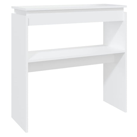 Tavolino Consolle Bianco 80x30x80 cm in Legno Multistrato