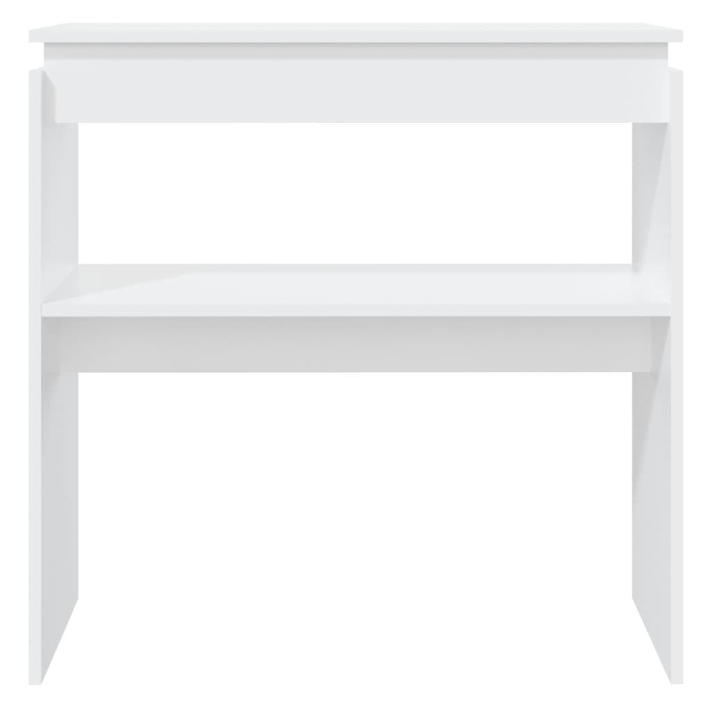 Tavolino Consolle Bianco 80x30x80 cm in Legno Multistrato