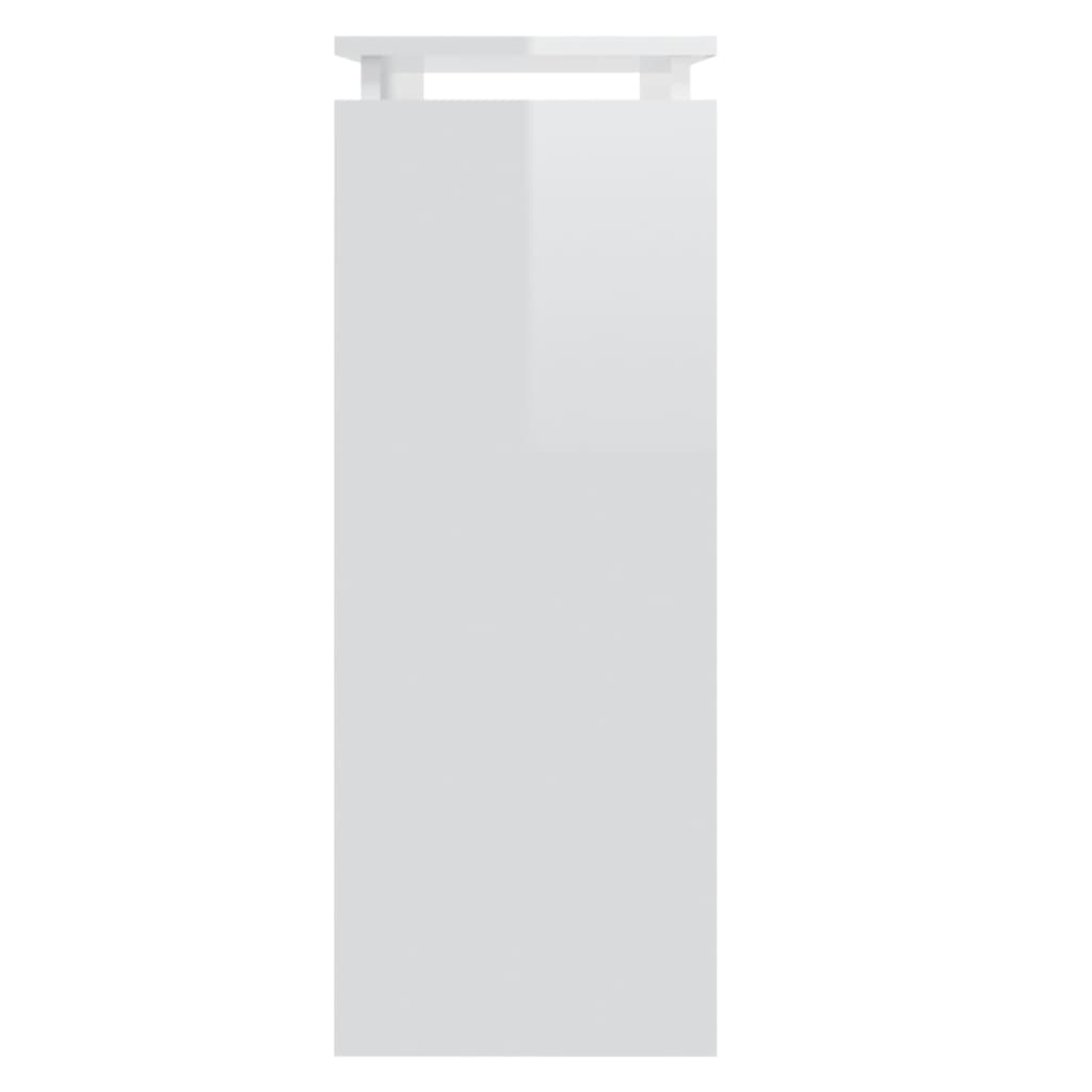 Tavolino Consolle Bianco Lucido 80x30x80 cm Legno Multistrato