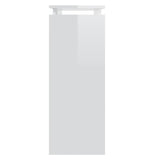 Tavolino Consolle Bianco Lucido 80x30x80 cm Legno Multistrato