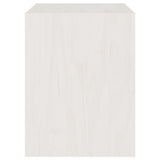 Comodino Bianco 40x30,5x40 cm in Legno Massello di Pino