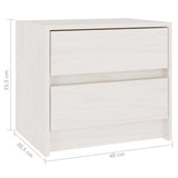 Comodino Bianco 40x30,5x35,5 cm in Legno Massello di Pino