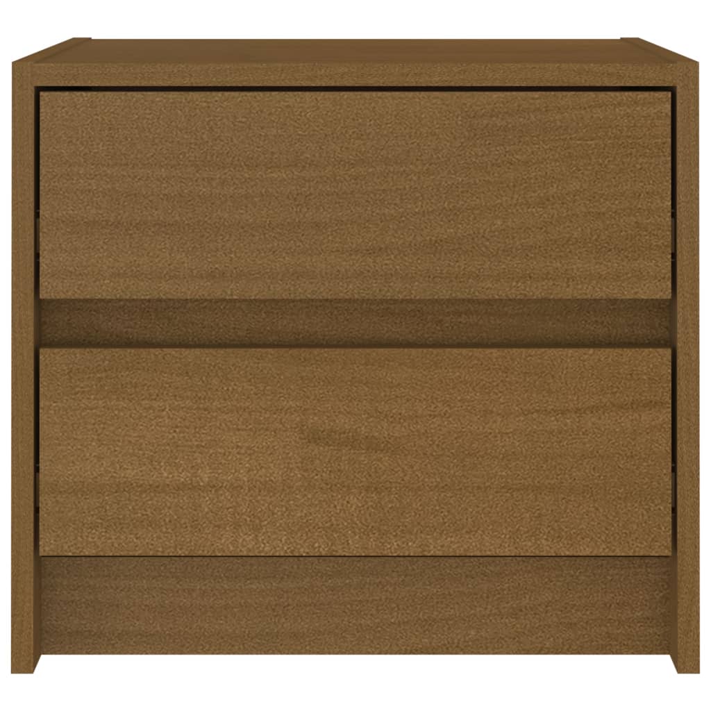 Comodino Miele 40x30,5x35,5 cm in Legno Massello di Pino