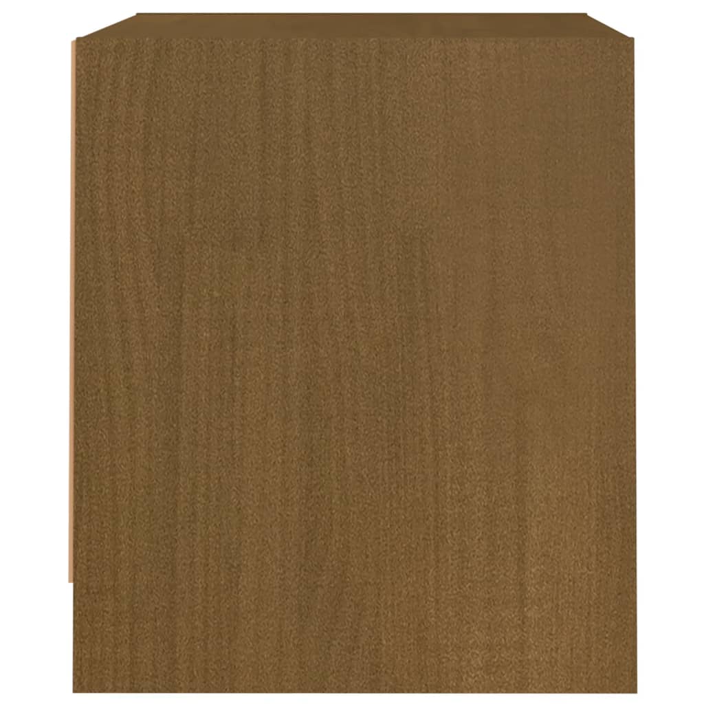 Comodino Miele 40x30,5x35,5 cm in Legno Massello di Pino