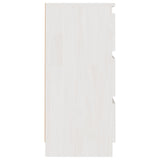 Comodino Bianco 40x29,5x64 cm in Legno Massello di Pino