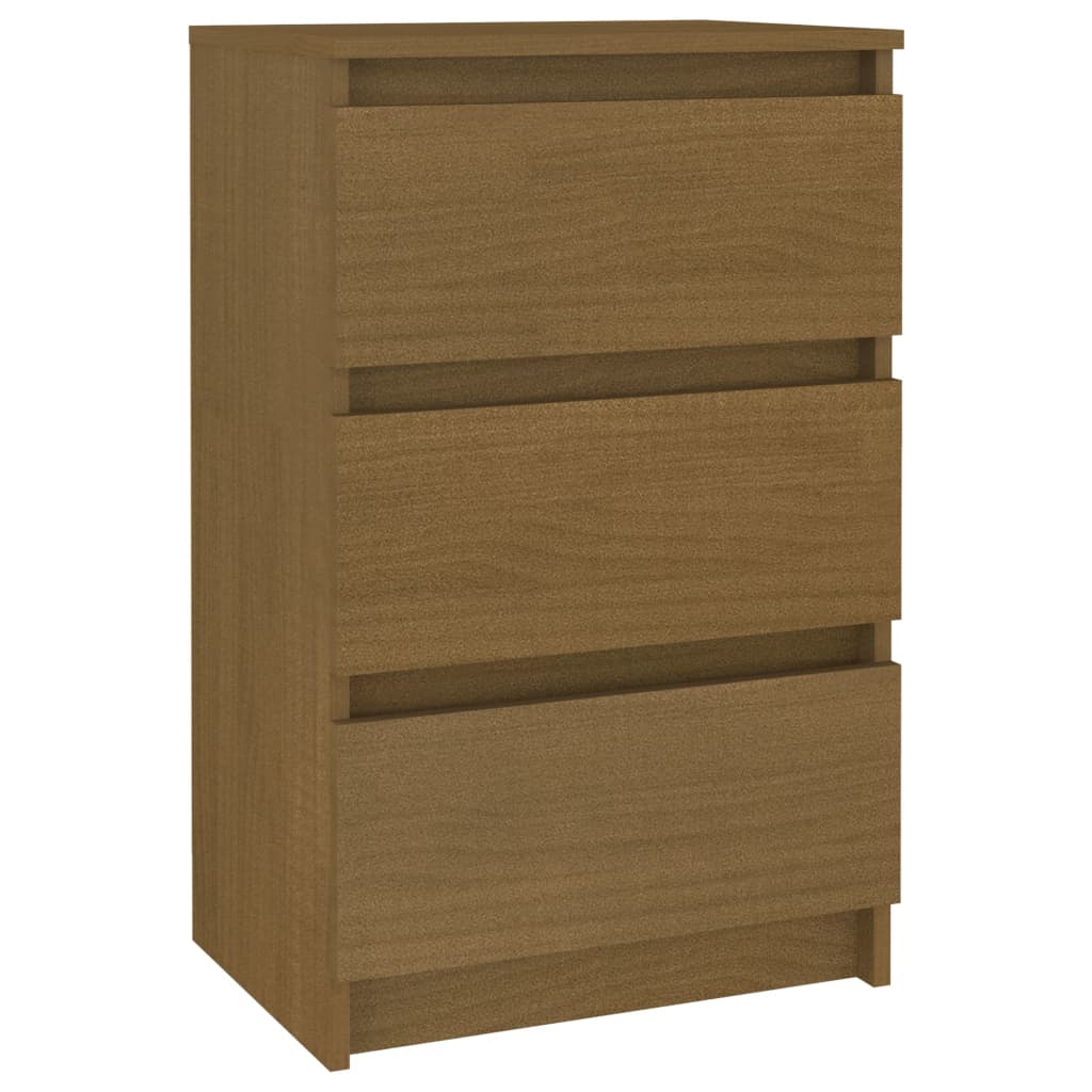 Comodino Miele 40x29,5x64 cm in Legno Massello di Pino