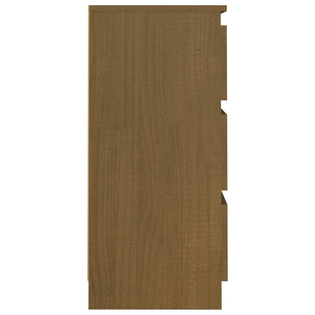 Comodino Miele 40x29,5x64 cm in Legno Massello di Pino