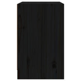 Comodino Nero 40x31x50 cm in Legno Massello di Pino