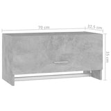 Armadio Grigio Cemento 70x32,5x35 cm in Legno Multistrato