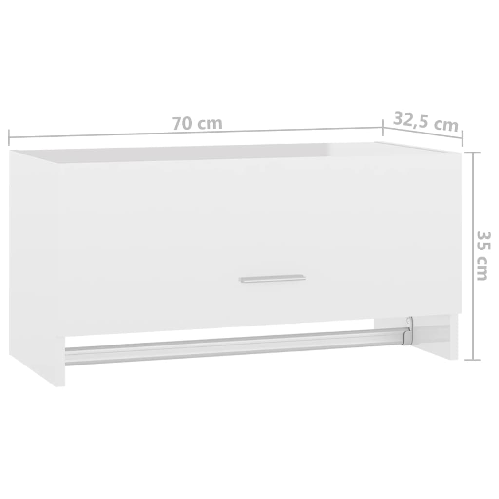 Armadio Bianco Lucido 70x32,5x35 cm in Legno Multistrato