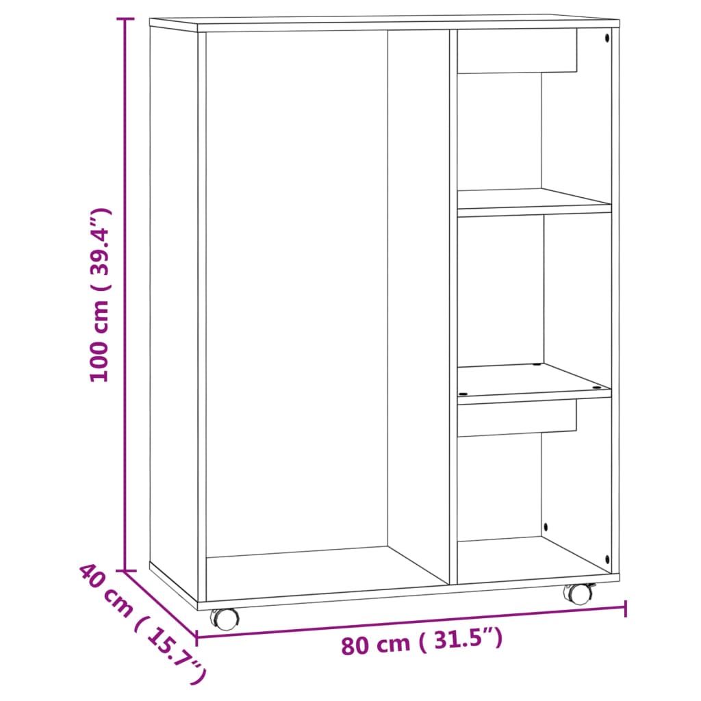 Armadio Grigio Cemento 80x40x110 cm in Truciolato