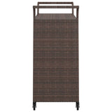 Carrello da Bar con Cassetto Marrone 100x45x97 cm in Polyrattan