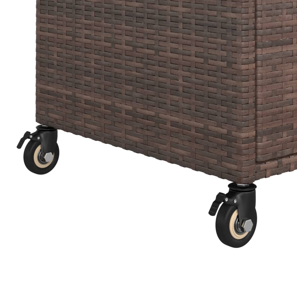 Carrello da Bar con Cassetto Marrone 100x45x97 cm in Polyrattan