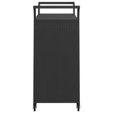 Carrello da Bar con Cassetto Nero 100x45x97 cm in Polyrattan